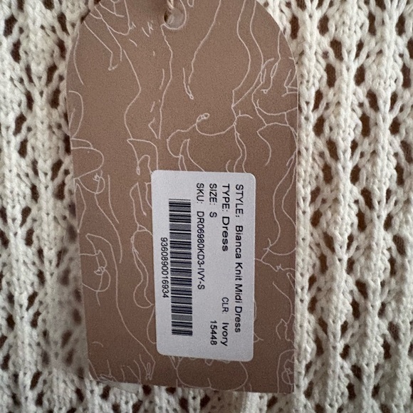 Meshki Bianca Knit Midi Dress Ivory NWT. size S. resortwear - Picture 2 of 9